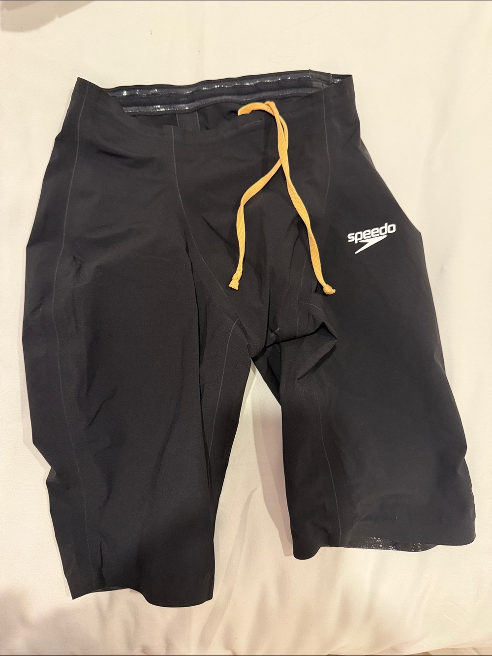 Speedo Black Competitive Swim Jammers with Gold Drawstring